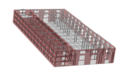 Проектирование производственного корпуса по технологии MinD с помощью Библиотеки проектирования металлоконструкций:КМ