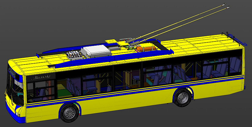 3D-модель троллейбуса содержит ~9 тыс. компонентов Разработчик: Вологодский государственный технический университет