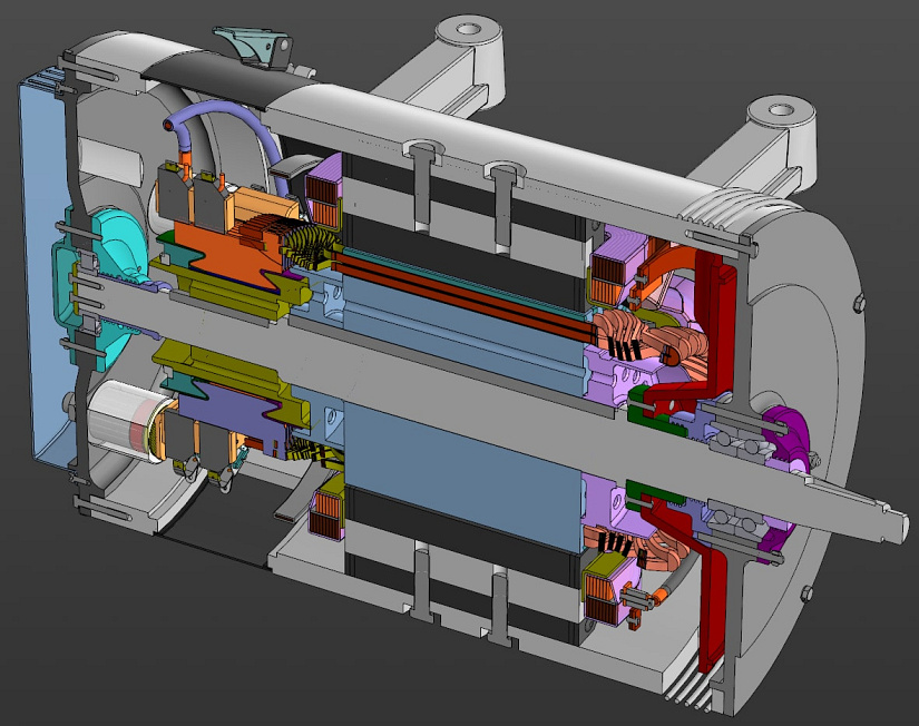 3D-модель электродвигателя содержит ~1,5 тыс. компонентов Разработчик: Харьковский национальный университет городского хозяйства