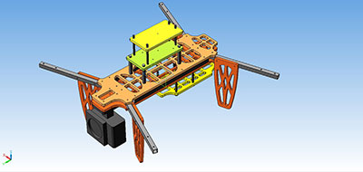 Модель квадрокоптера, выполненная в КОМПАС-3D
